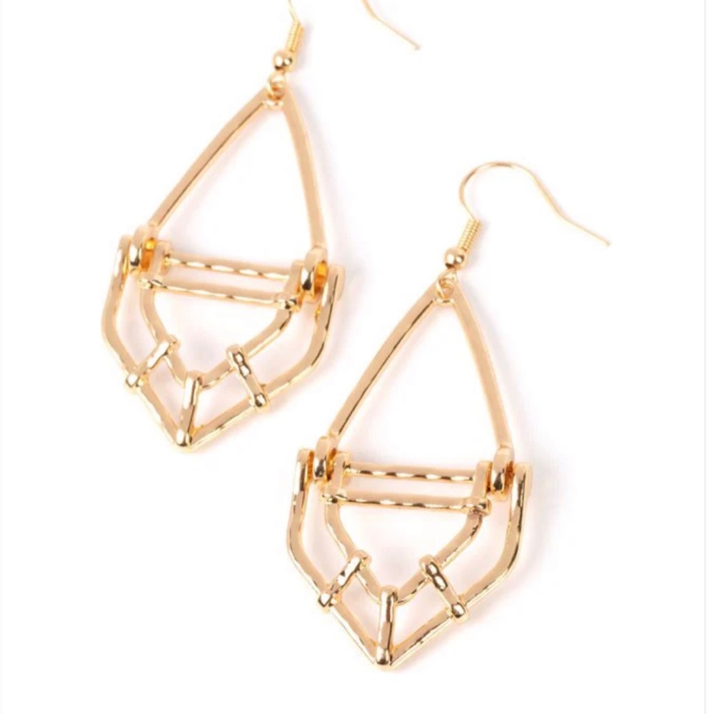Paparazzi Artisan Apparatus Gold Earrings